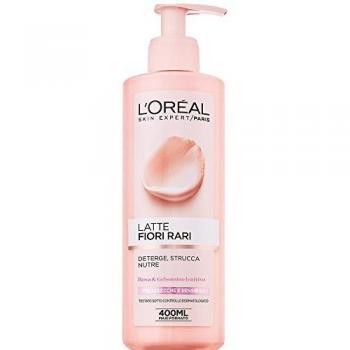 L'Oreal Fiori Rari Leche Desmaquillante Suave 400 mL - Desmaquillante nutritivo para piel seca, fórmula suave, 400 ml