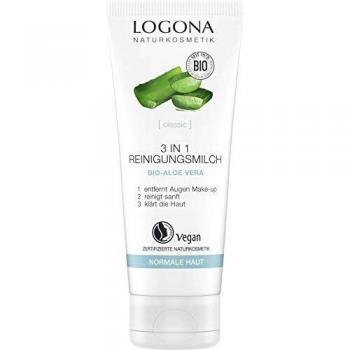 LOGONA Naturkosmetik Limpieza 3 en 1, limpia profundamente y poros y proporciona humedad a la piel, vegano, 100 ml.