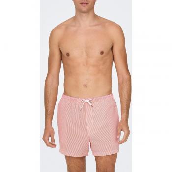 Bañador bermuda de hombre Only & Sons con rayas y diseño estructurado, modelo 'TED', talla XL