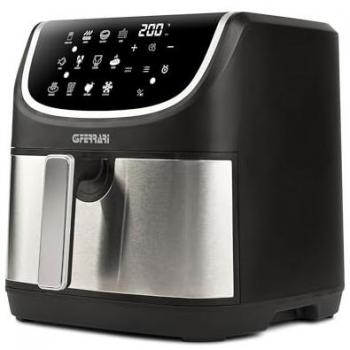 Freidora de Aire Multifuncional G3 Ferrari Friggisano 8L, 2200W, Barbacoa Sin Humo, Horno Deshidratador, 12 Programas, Color Negro y Acero Inoxidable