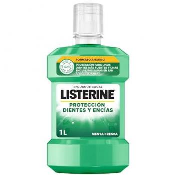 Enjuague Bucal Listerine Protección Dientes y Encías Sabor Menta Fresca 1000 ml con Flúor y 24 Horas de Protección