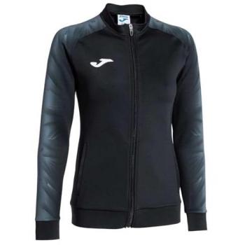 Chaqueta de fútbol Joma Elite XI mujer negro antracita con cremallera, sudadera de hombre Elite XI