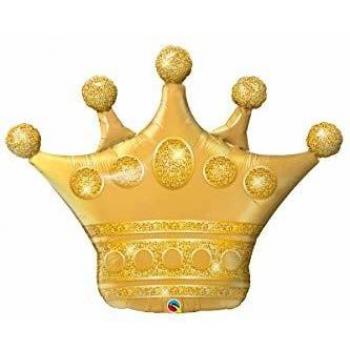Qualatex-2258236 Globo con Forma de Corona, Color Dorado, 41-Inch