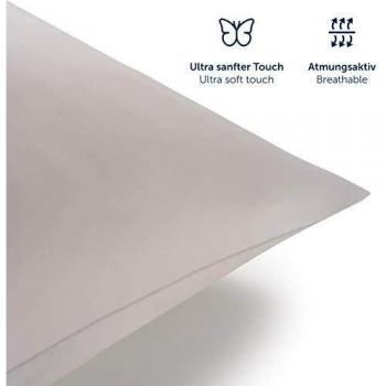 Blumtal Juego de Funda Nórdica de Microfibra Muy Suave y Transpirable - Set de 3 Piezas Funda Edredón Nórdico + 2 Fundas de Almohada para Cama de 150, Gris Claro de Luna