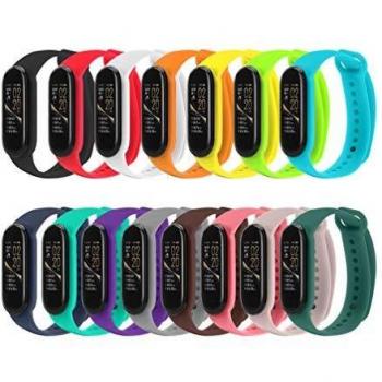 STN (15PCS Compatible con la Correa Inteligente Xiaomi Mi Band 5, Correas de Repuesto de Silicona para la Correa de Pantalla a Color NFC de Pulsera Inteligente Xiaomi Mi Band 5