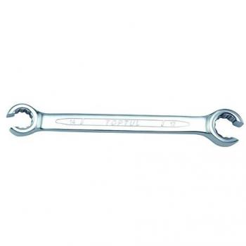Llave de tubo TOPTUL AEEA1417, 14x17 mm, mate satinado, acero cromo vanadio, doble boca abierta, 12 caras
