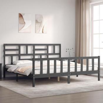 Cabecero de cama gris en madera maciza 200x200 cm