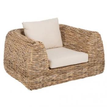Sillón Natural Ratán Foam 111 x 97 x 63 cm, diseño moderno, color multicolor, estándar