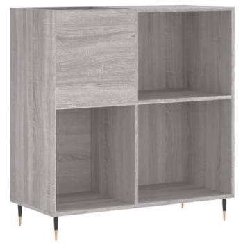 Mueble discos madera contrachapada gris Sonoma 84,5x38x89 cm