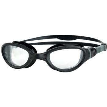 Gafas de natación Zoggs Phantom 2.0 negro gris con lentes transparentes, talla única