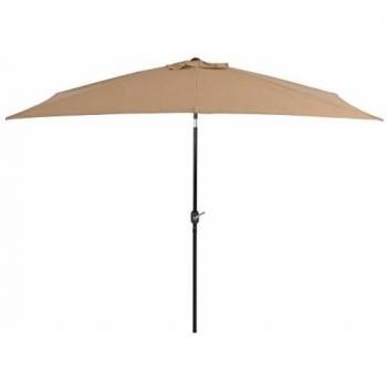 vidaXL Taupe Garden Parasol with Metal Pole 300x200 cm