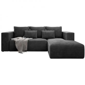 Sofá rinconero Arvada 116 con función de descanso y caja de ropa de cama, 255x161x91cm