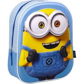 Mochila Infantil 3D Minions de Cerdá, Azul, 31 x 25 x 10 cm