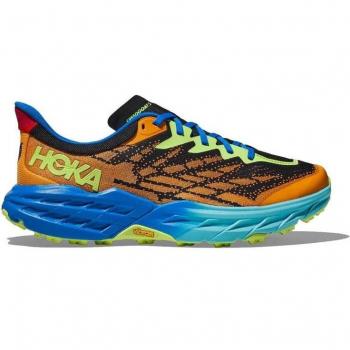 Zapatillas de trail running Hoka Speedgoat 5 para hombre en color naranja y azul