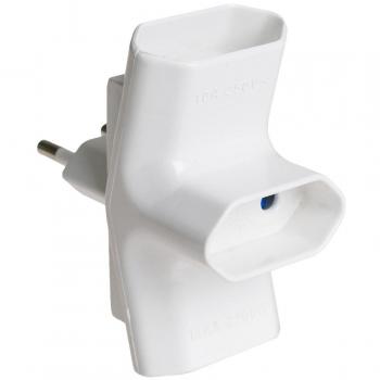 SOLERA 5098 Adaptador de 3 Tomas bipolares 10A, 250 V, Blanco