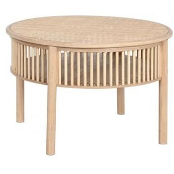 Mesa de Centro Home ESPRIT Natural Madera de Abeto 75x75x49 cm