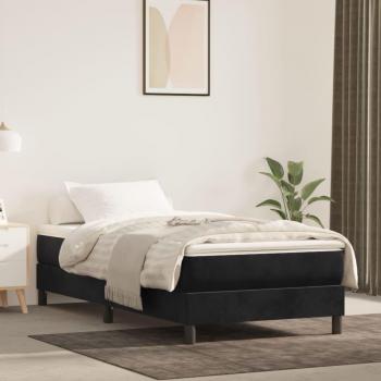 Cama Box Spring con Colchón de Cuero Sintético Negro 90x190 cm Vidaxl