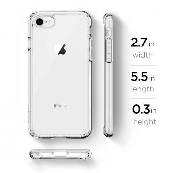 Spigen Funda Ultra Hybrid Compatible con iPhone SE 2022 5G, iPhone SE 2020, iPhone 8 y iPhone 7 - Transparente