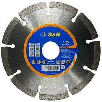 S&R Disco Diamantado para Hormigon 125 mm Disco Diamante UNIVERSAL, soldado con láser, corte en seco
