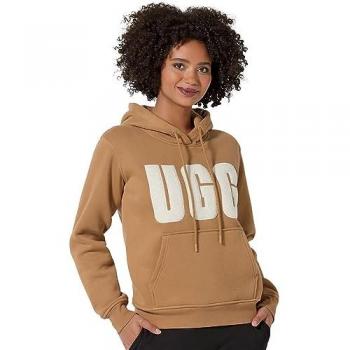UGG Women's Rey Fuzzy Logo Hoodie - Brown - Size M
