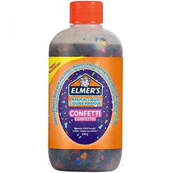 Elmer’s solución activadora para slime de confeti | Solución activadora líquido mágico para slime con pegamento | Botella de 245 g | Genial para conseguir slime de confeti