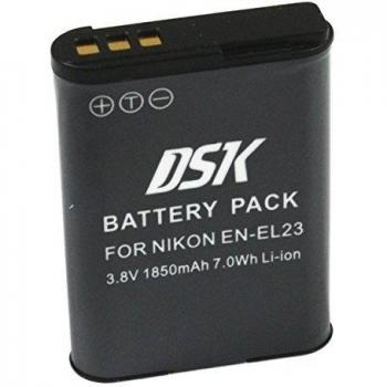 SilverHT 40558 - Batería de cámaras de fotos para EN-EL23 Nikon de 1850 mAh, color negro