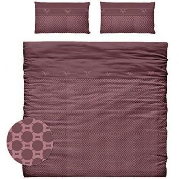 Versace 19v69 Funda Nórdico y Almohada para Cama, Algodón, Morado, 35x25x25 cm, 1 Unidad