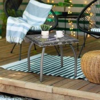 Mesa Auxiliar De Exterior Puma Outsunny Gris 44X45x45 Cm