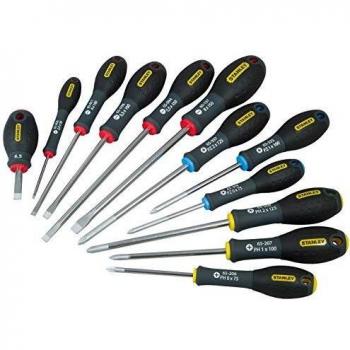 Stanley 0-65-426 Juego 12 destornilladores FatMax, puntas plana, Pozidrivee y Phillips