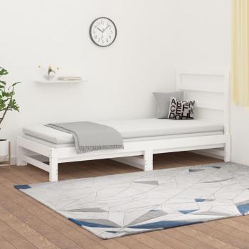 Sofá cama extraíble de madera maciza de pino blanco 2x(90x190) cm