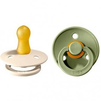 BIBS Chupete Colour Talla 1 Marfil/Verde Pack de 2