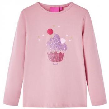 Camiseta Infantil de Manga Larga Estampado de Helado Jersey Rosa Claro 140