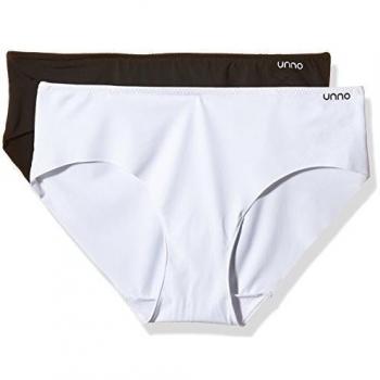 Unno AUUM305 - Braga Corte Láser Mujer, 2 unidades, color blanco / negro, talla M