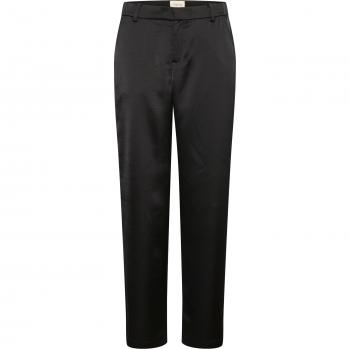 Elegant Black Slim-Fit Sateen Trousers for Women - Size L