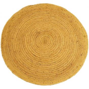 Alfombra Amarillo Yute 120 X 120 cm - Elegancia y Calidez para Tu Espacio