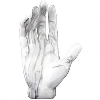 Figura Decorativa Mano Efecto Mármol Blanco Signes Grimalt 35x10x22cm