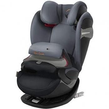 Cybex Pallas S-fix - Silla de coche, grupo 1/2/3 con cojín de seguridad, color gris y negro