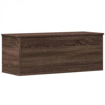 Caja de almacenaje de madera ingeniería marrón roble 90x35x35 cm, Cofre de Almacenamiento, Caja de Mantas, Baúl de Juguetes