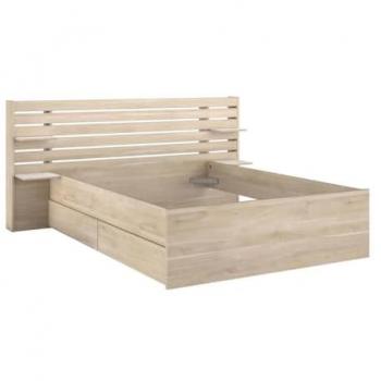 Cama 140 x 190/200 cm con compartimentos - Color: natural - TENALIA
