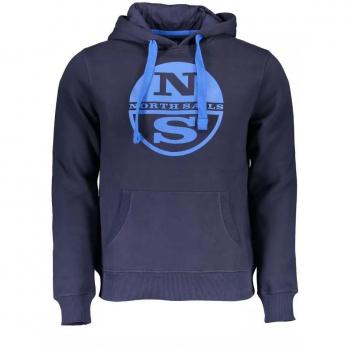 North Sails Blue Cotton Hoodie - XXL