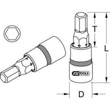 Llave de vaso 1/4 con punta hexagonal de 5/32 KS Tools 917.1441