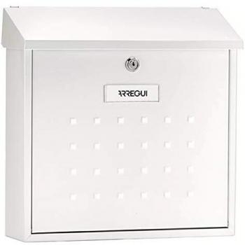 ARREGUI Premium Maxi - Buzón Exterior Metálico Blanco, Capacidad para Revistas, Fabricado en Acero