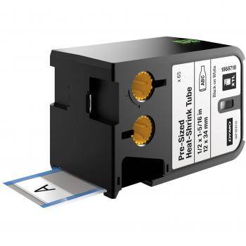 Cinta termorretráctil Dymo XTL 1868718 negro sobre blanco 12x34mm