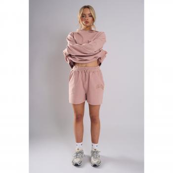 Kaiia Studio Distressed Applique Sweat Short Blush