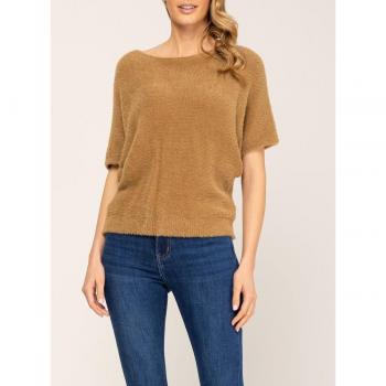 Top oversize efecto pelo con manga murciélago
