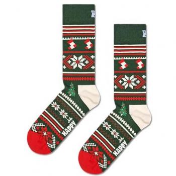 Calcetines Happy Socks Snowflake Verde Oscuro Blanco - 41-46, Calcetines de Navidad Divertidos para Regalo y Decoración Navideña