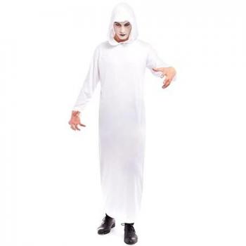 Disfraz de Túnica Unisex Blanca con Capucha para Adulto - Halloween y Carnaval