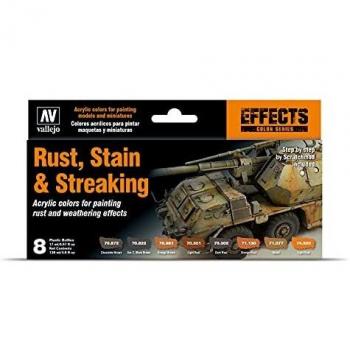 Set de Pintura Vallejo 8 Colores Efecto Óxido y Envejecimiento 17 ml