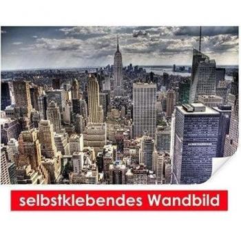 Adhesivo Pared de skyline of New York - Fáciles de pegar - Wall Print, Wall Paper, Póster, pantalla con pegamento de puntos de vinilo para paredes, puertas, muebles y superficies lisas de Trend paredes, 90 x 60 cm
