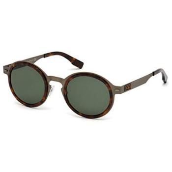 Ermenegildo Zegna Men's Polarized Round Sunglasses ZC0006 34R49 - Brown, One Size